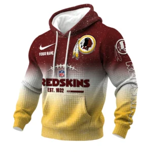 Washington Redskin 3D Waffle Pullover Hoodie Personalized Name