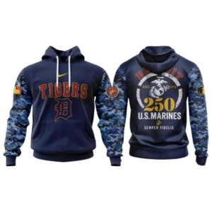 Detroit Tigers x US Marine Semper Fidelis 250th Birthday 3D Hoodie Limited 2026