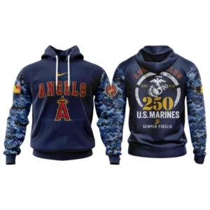 Los Angeles Angels x US Marine Semper Fidelis 250th Birthday 3D Hoodie Limited 2026