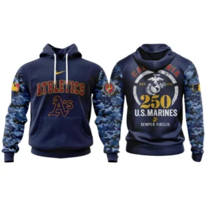 Oakland Athletics x US Marine Semper Fidelis 250th Birthday 3D Hoodie Limited 2026