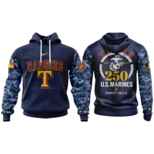 Texas Rangers x US Marine Semper Fidelis 250th Birthday 3D Hoodie Limited 2026