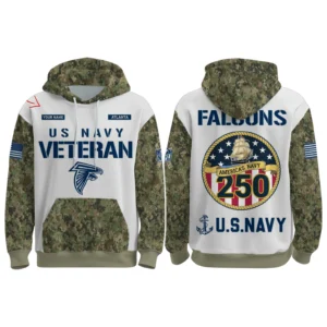 Atlanta Falcons x  US Navy 250th Birthday 3D Hoodie Limited 2026 Custom Your Name