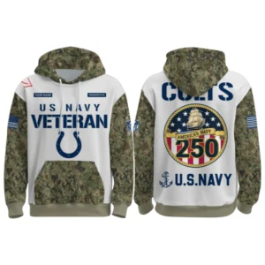Indianapolis Colts x US Navy 250th Birthday 3D Hoodie Limited 2026 Custom Your Name