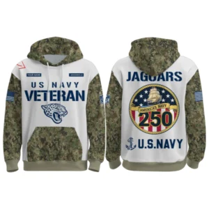 Jacksonville Jaguars x US Navy 250th Birthday 3D Hoodie Limited 2026 Custom Your Name