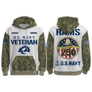 Los Angeles Rams x US Navy 250th Birthday 3D Hoodie Limited 2026 Custom Your Name