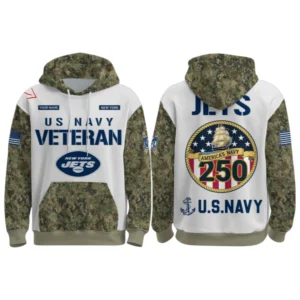 New York Jets x US Navy 250th Birthday 3D Hoodie Limited 2026 Custom Your Name