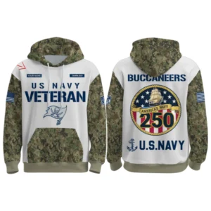 Tampa Bay Buccaneers x US Navy 250th Birthday 3D Hoodie Limited 2026 Custom Your Name