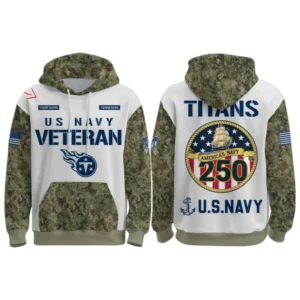 Tennessee Titans x US Navy 250th Birthday 3D Hoodie Limited 2026 Custom Your Name