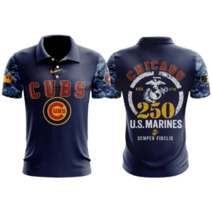 Chicago Cubs x US Marine Semper Fidelis 250th Birthday 3D Polo Limited 2026