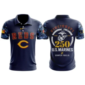 Cincinnati Reds x US Marine Semper Fidelis 250th Birthday 3D Polo Limited 2026