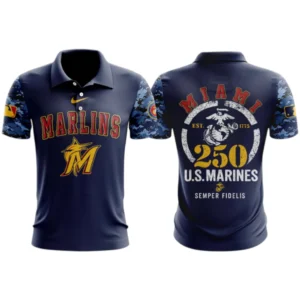 Miami Marlins x US Marine Semper Fidelis 250th Birthday 3D Polo Limited 2026