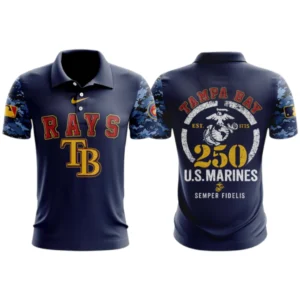 Tampa Bay Rays x US Marine Semper Fidelis 250th Birthday 3D Polo Limited 2026