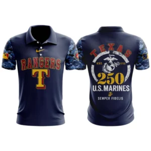 Texas Rangers x US Marine Semper Fidelis 250th Birthday 3D Polo Limited 2026