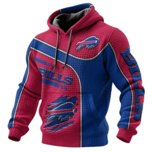 Buffalo Bills 3D Waffle Pullover Hoodie