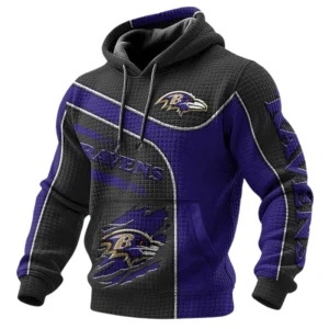 Baltimore Ravens 3D Waffle Pullover Hoodie