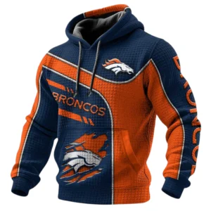 Denver Broncos 3D Waffle Pullover Hoodie