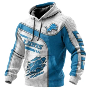 Detroit Lions 3D Waffle Pullover Hoodie