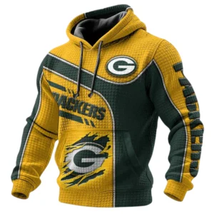 Green Bay Packers 3D Waffle Pullover Hoodie