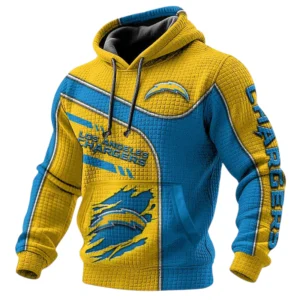 YLos Angeles Chargers 3D Waffle Pullover Hoodie