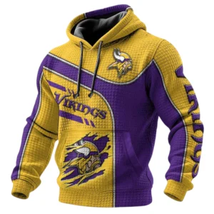 Minnesota Vikings 3D Waffle Pullover Hoodie