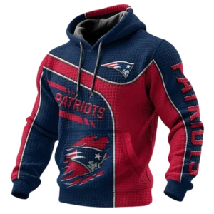 New England Patriots 3D Waffle Pullover Hoodie