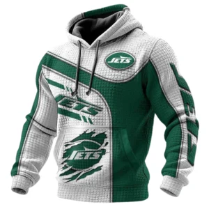 New York Jets 3D Waffle Pullover Hoodie