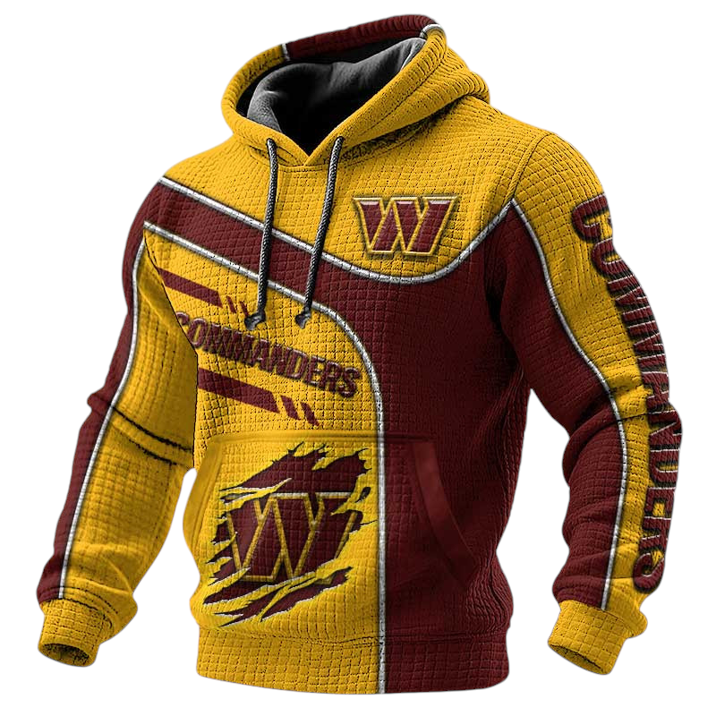 Washington Commanders 3D Waffle Pullover Hoodie Washington Commanders 3D Waffle Pullover Hoodie