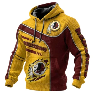 Washington Redskin 3D Waffle Pullover Hoodie