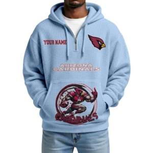 Arizona Cardinals x Quarter Zip Waffle Knit Hoodie Custom Your Name