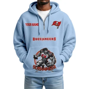 Tampa Bay Buccaneers x Quarter Zip Waffle Knit Hoodie Custom Your Name