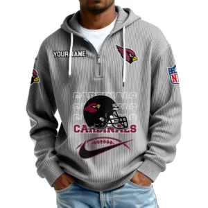 Arizona Cardinals Men's Corduroy Quarter-Zip Hoodie Customize Name