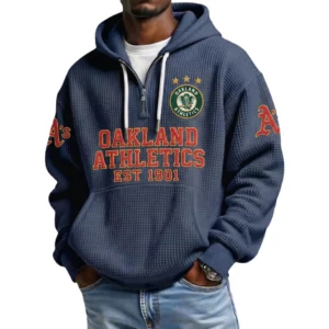 Athletics Men's Quarter Zip Waffle Knit Hoodie 2026 Limited