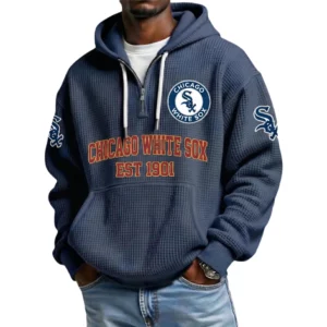 Chicago White Sox Men's Quarter Zip Waffle Knit Hoodie 2026 Limited