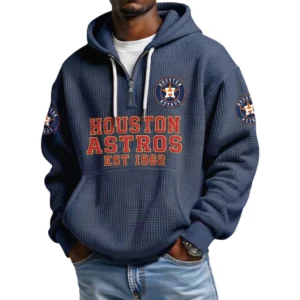 Houston Astros Men's Quarter Zip Waffle Knit Hoodie 2026 Limited