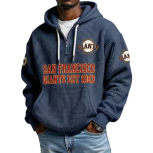 San Francisco Giants Men's Quarter Zip Waffle Knit Hoodie 2026 Limited