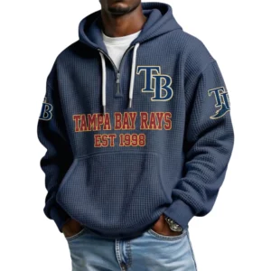 Tampa Bay Rays Men's Quarter Zip Waffle Knit Hoodie 2026 Limited